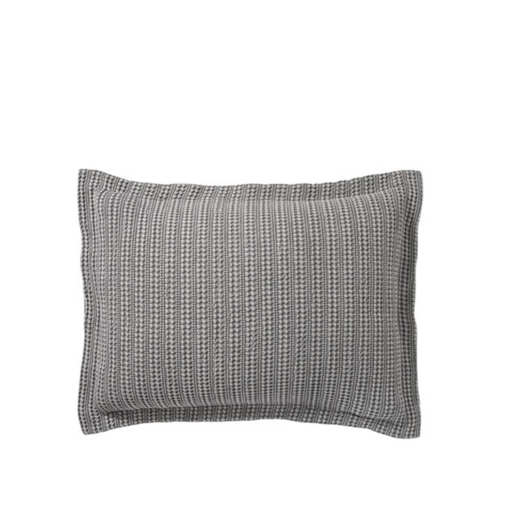 2 x Pottery Barn Honeycomb Textured Grey Standard Pillow Covers 26 x 20